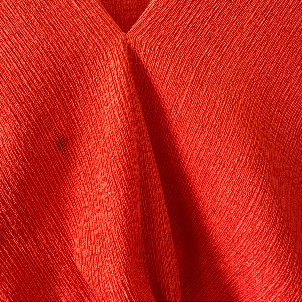 Zara bright red twist top blouse shirt - Picture 4 of 5